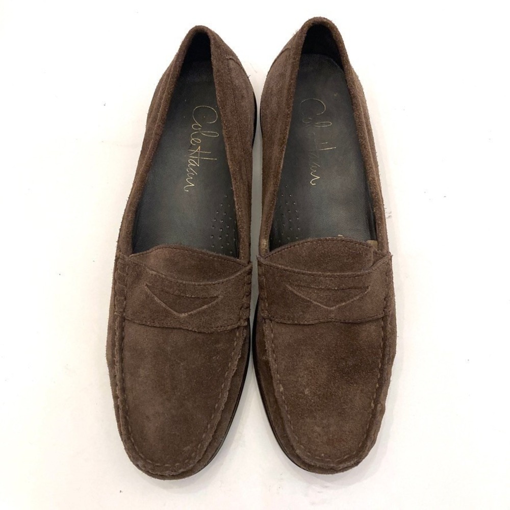 Cole Haan Erika Penny Moc Loafers Chocolate Brown‎ Suede Leather Womens 7B
